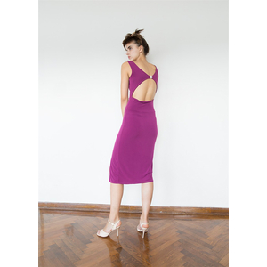 Open Back Tango Dress, Purple Tango Dress