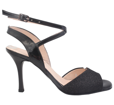 Black and Black Argentine Tango Shoes