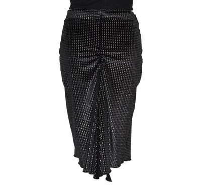 Black velvet argentine tango skirt