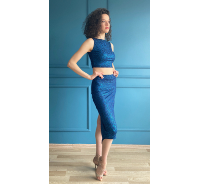 Lady Glitter Blue Tango Dress- Set by Si