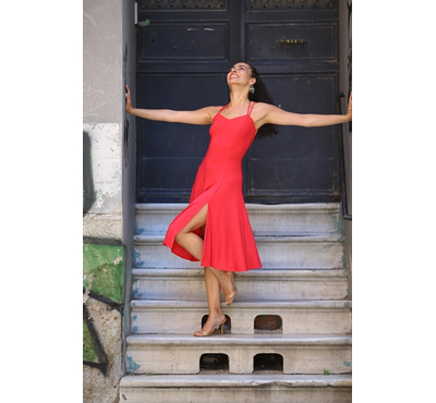Latina Coral Red Tango Dress