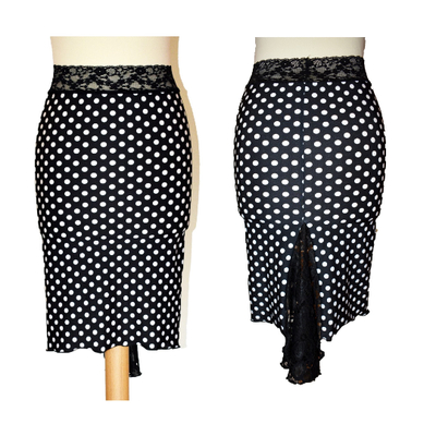 Black Dotted Tango Skirt