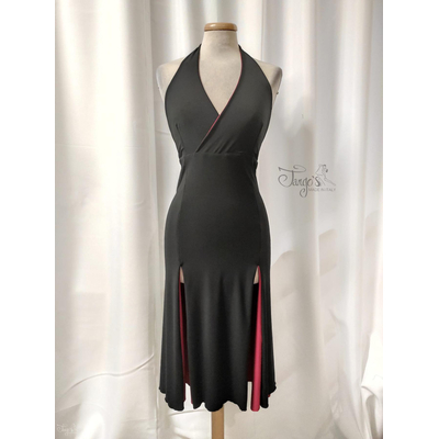 REVERSIBLE TANGO DRESS - BETHANIA DOUBLE-FACE BLACK RED