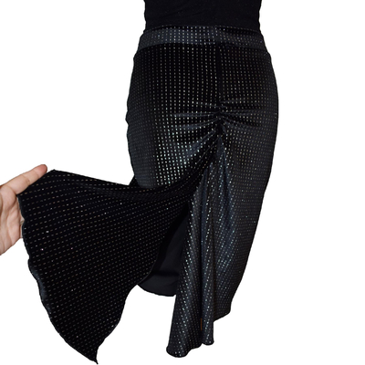 Black velvet argentine tango skirt