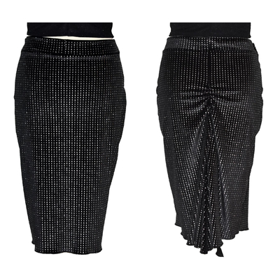 Black velvet argentine tango skirt