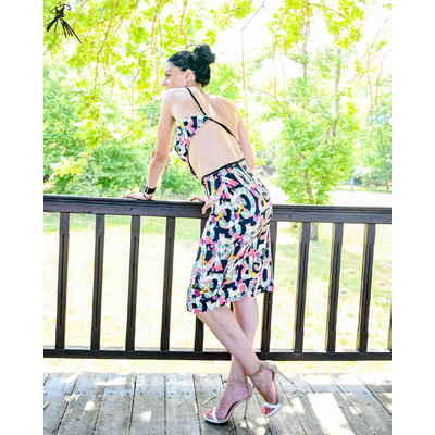 Cutout Tango dress, Latin dance dress, Sexy dress, Unique handmade dress, Silk touch jersey dress, Tango clothes, Julietta a mano
