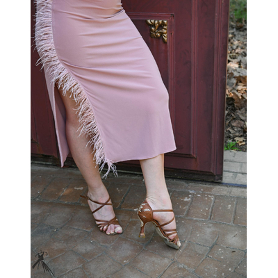 Feather Tango skirt, Elegant skirt, Dusty pink skirt, Argentine tango, tango clothes, Julietta a mano