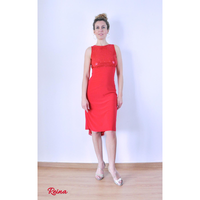 Red tango dress with sequin