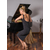 Black Tango Dress "Meridian", Gold Fishtail, Black dress, Milonga dress,Tango Dress with Open Back, Handmade, Argentine Tango Clothing, Julietta a mano