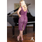 Magenta lace classic dress with open back, Pencil form dress, Cocktail dress, Latin dance dress, Unique handmade sexy dress, Tango clothes, Julietta a mano