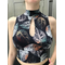 Leaf Printed Black Tango Top