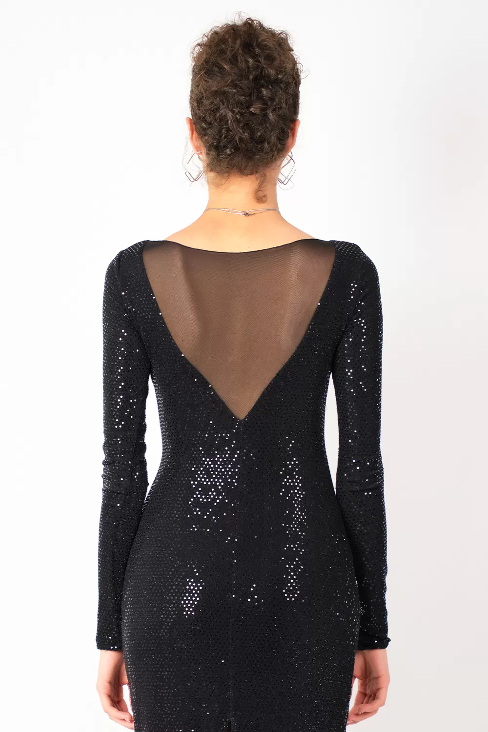 blue dress for baby girl Black Shiny One Shoulder Long Sleeve Mini Bodycon Cocktail Cheap Homec –  mybestbridal main image 1