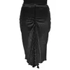 Black velvet argentine tango skirt