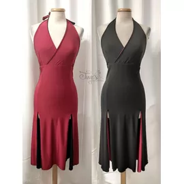 REVERSIBLE TANGO DRESS - BETHANIA DOUBLE-FACE BLACK RED