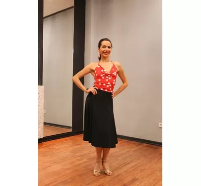 Red Polka Dotted Tango Top